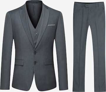 YOUTHUP Slim fit Suit 'Schlicht' in Grey: front