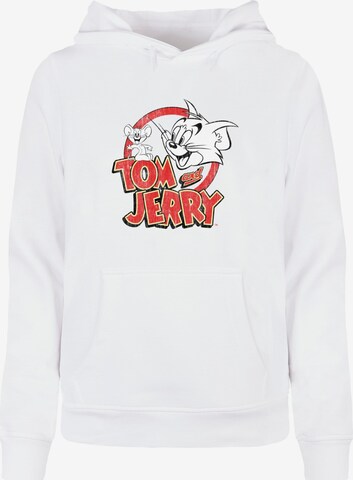 Sweat-shirt 'Tom And Jerry' ABSOLUTE CULT en blanc : devant