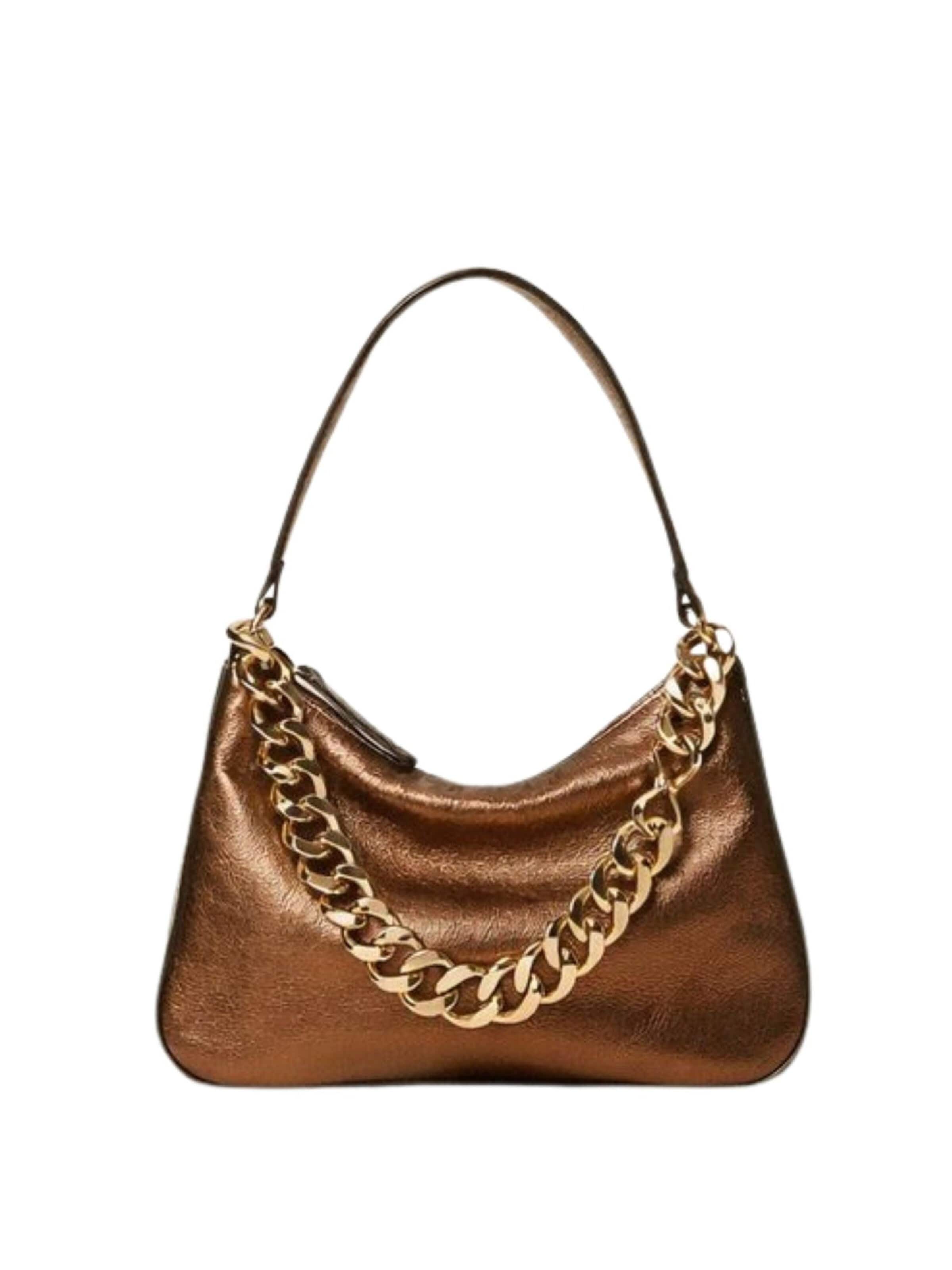 Twinset Handbag ''Liliane' medium laminated leather bag' in Brown: front