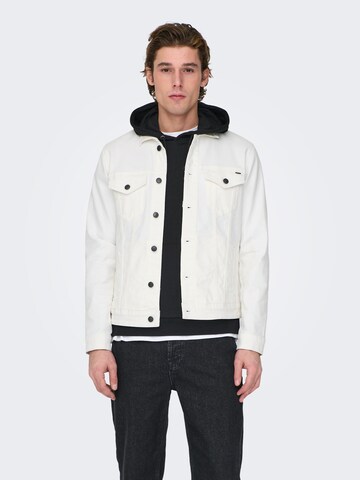 Only & Sons Overgangsjakke 'Coin Life' i hvid: forside