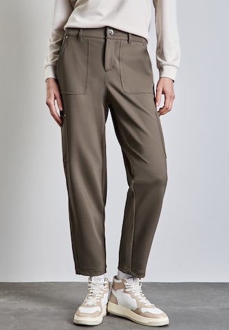 STREET ONE Slim fit Cargo Pants in Brown: front