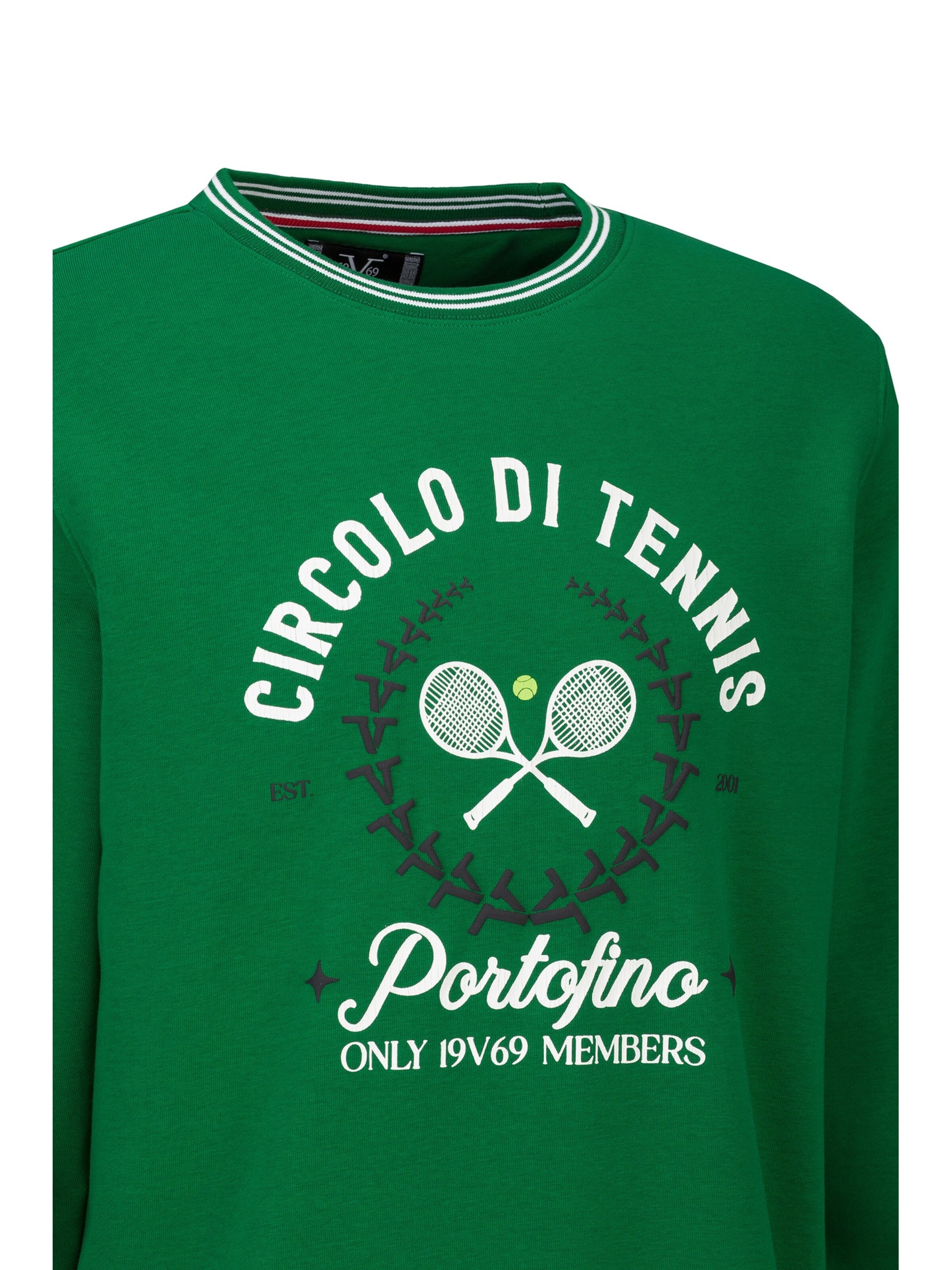 19V69 ITALIA Sweatshirt 'Nico Tennis 2' in Green