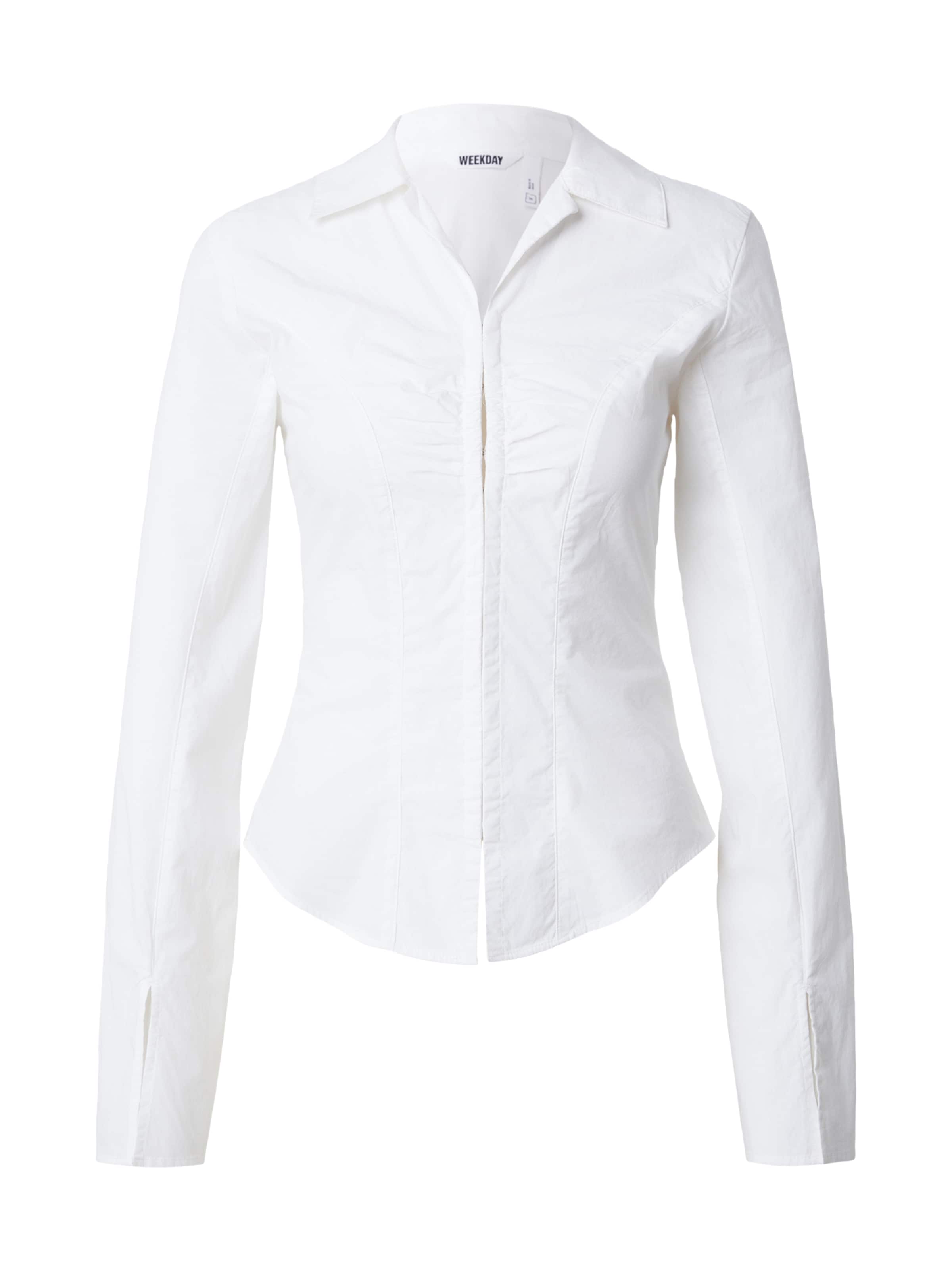 Chemisier WEEKDAY en blanc : devant