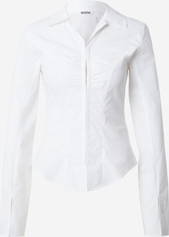 Chemisier WEEKDAY en blanc : devant