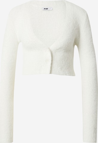 Tally Weijl Knit Cardigan in White: front