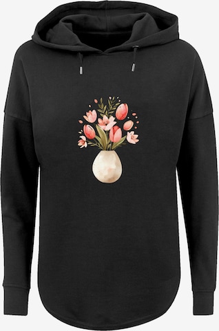 Sweat-shirt 'Rosa Frühlingsblumenstrauß In Vase' F4NT4STIC en noir : devant