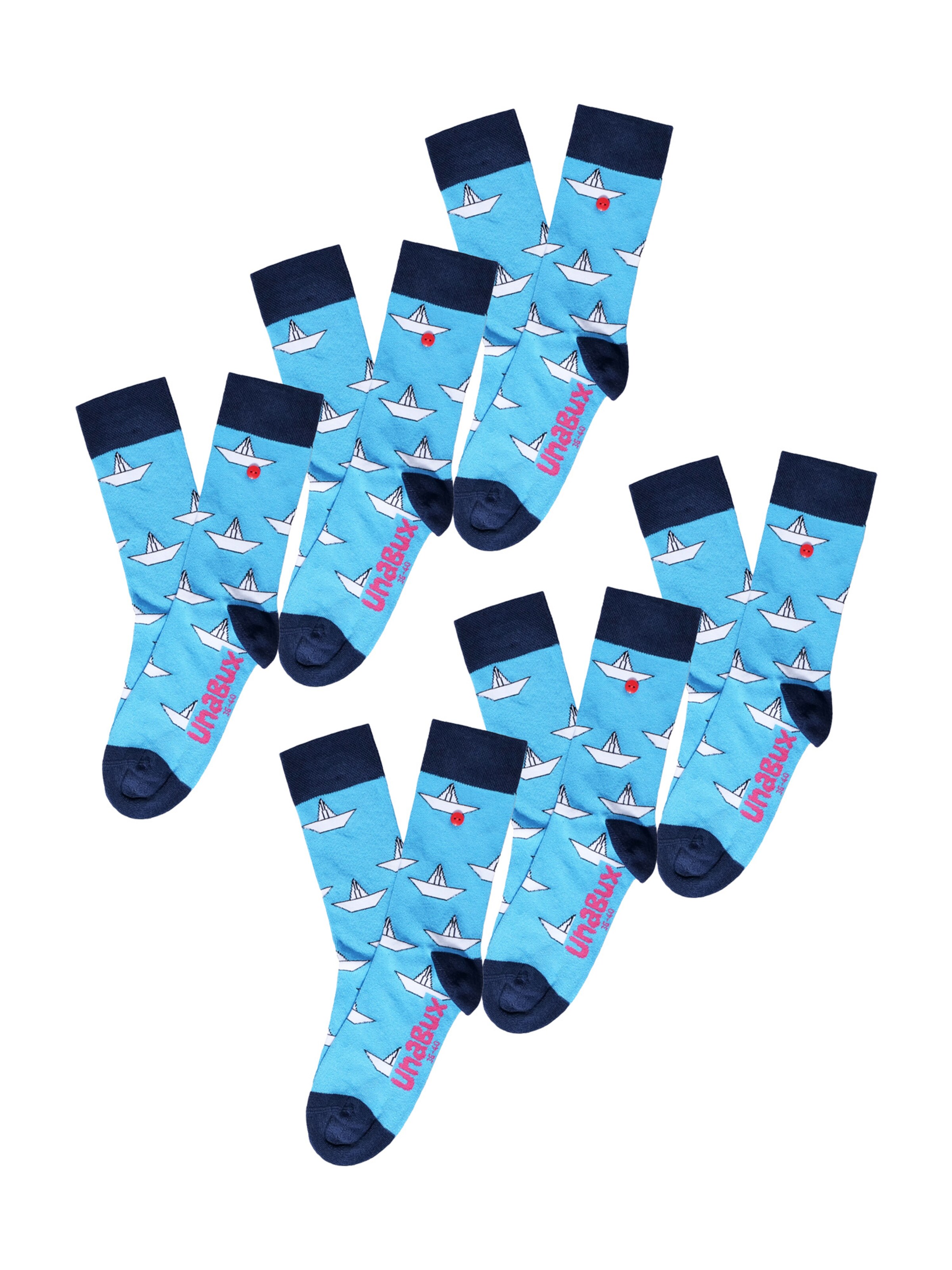 UNABUX Socks ' GRUMBLE IN THE JUNGLE ' in Blue: front
