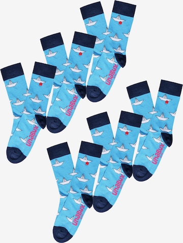 UNABUX Socks ' GRUMBLE IN THE JUNGLE ' in Blue: front