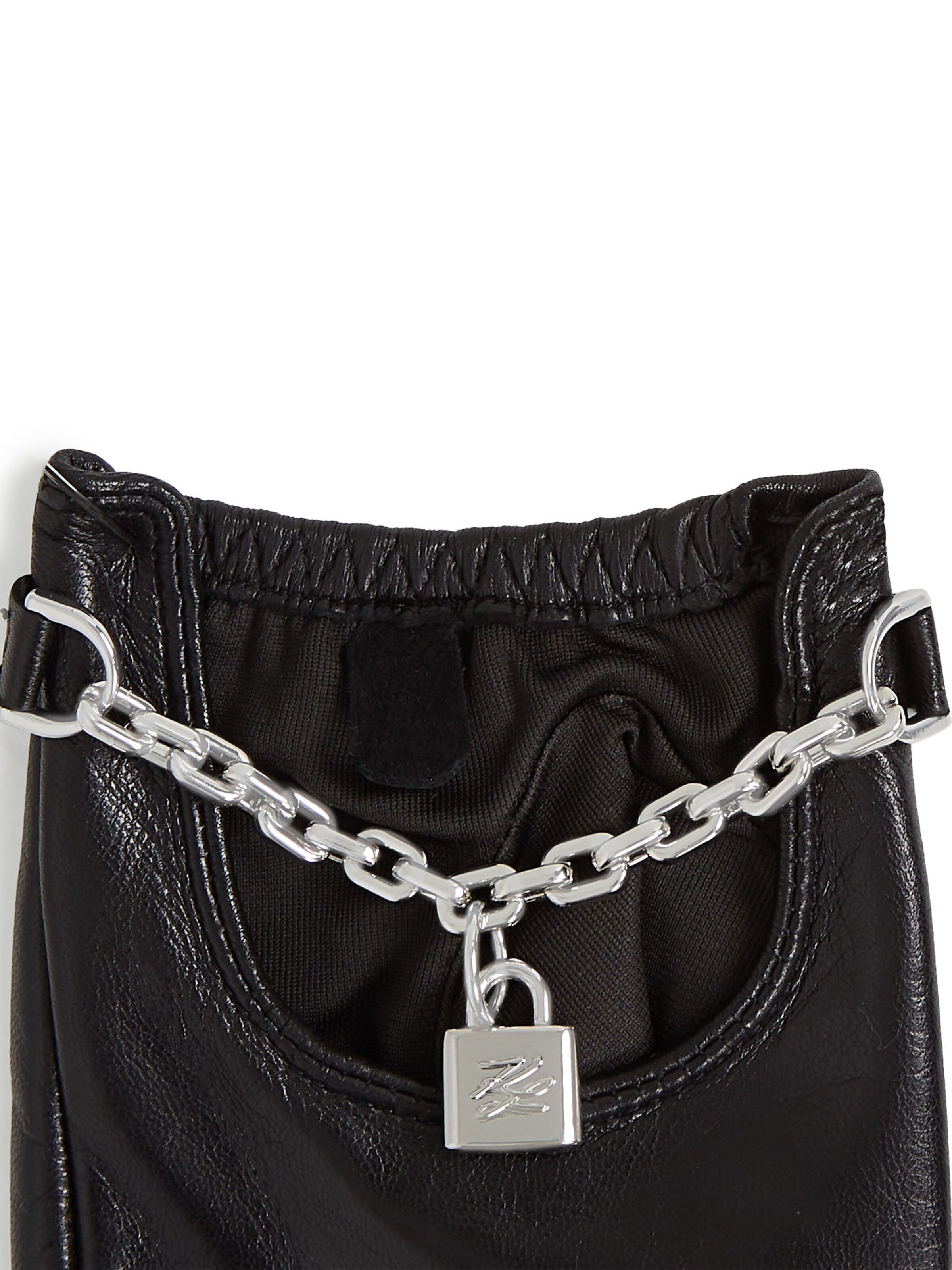 juoda Karl Lagerfeld Trumpos pirštinės be pirštų galų