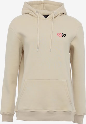 Zwillingsherz Sweatshirt 'Lima' in Beige: predná strana