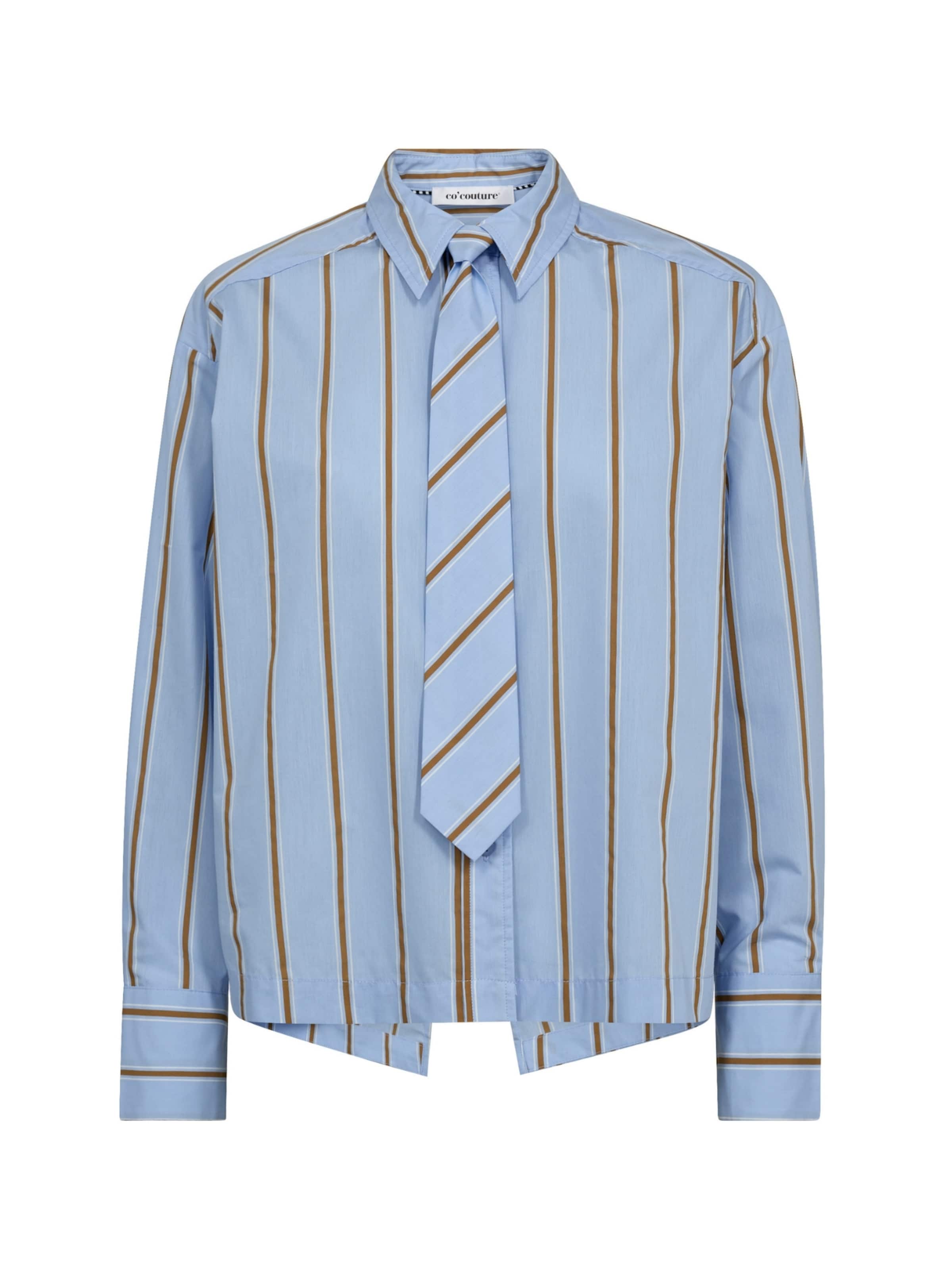 Camicia da donna 'Amora' co'couture di colore blu / marrone / bianco, Visualizzazione prodotti