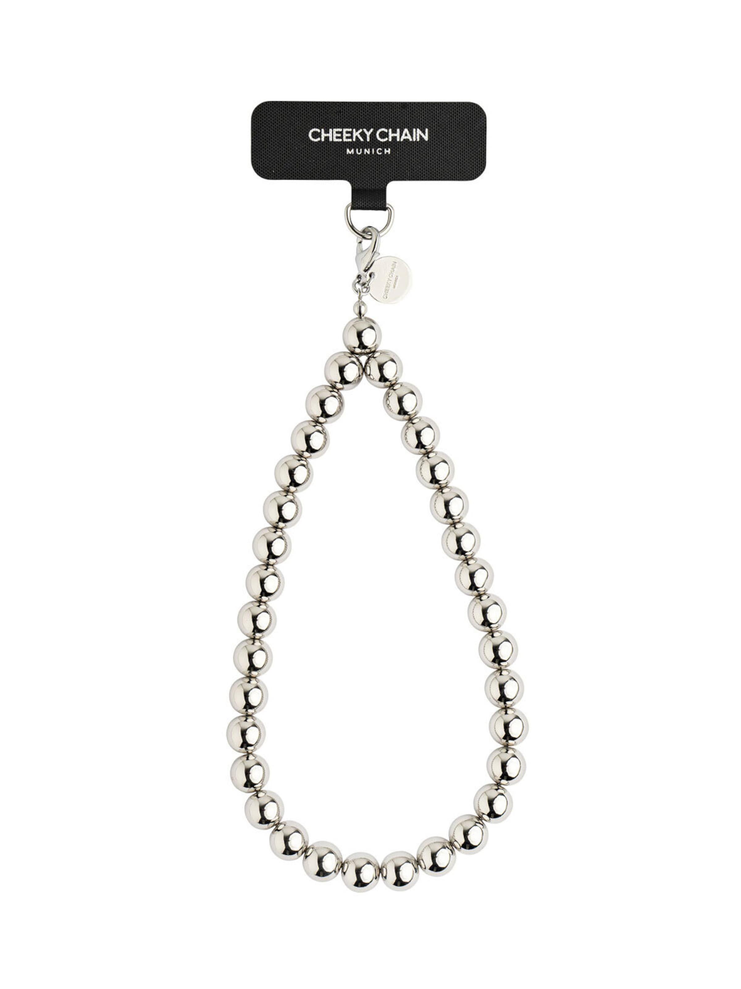 Protection pour Smartphone 'Poppy' Cheeky Chain Munich en argent : devant