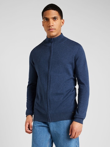 INDICODE JEANS Gebreid vest 'Chancellor' in Blauw: voorkant