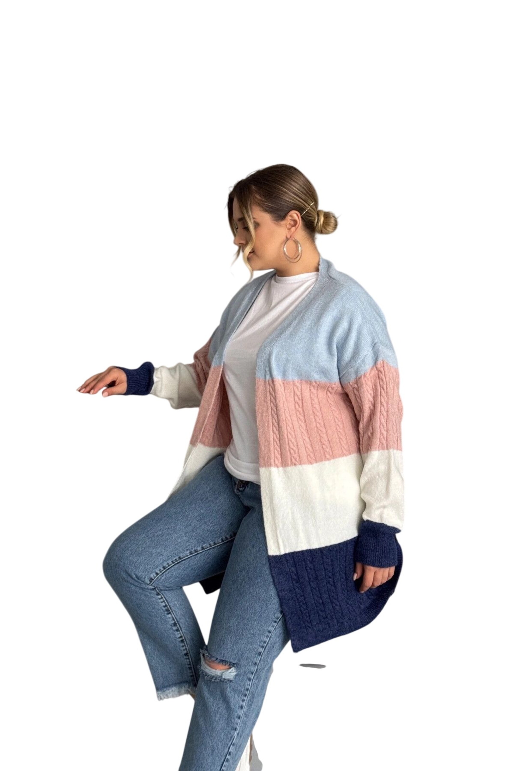 Stil Diva Gebreid vest in Gemengde kleuren