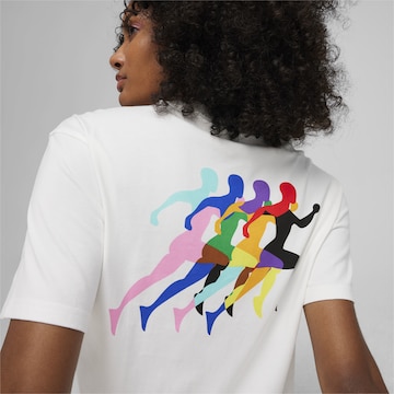 PUMA Performance Shirt 'Love Marathon Grafik' in White
