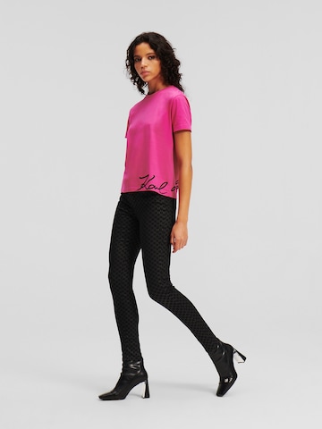 Karl Lagerfeld - Camisa 'Signature Hem' em rosa