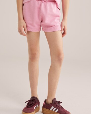 WE Fashion Loosefit Παντελόνι σε ροζ: μπροστά