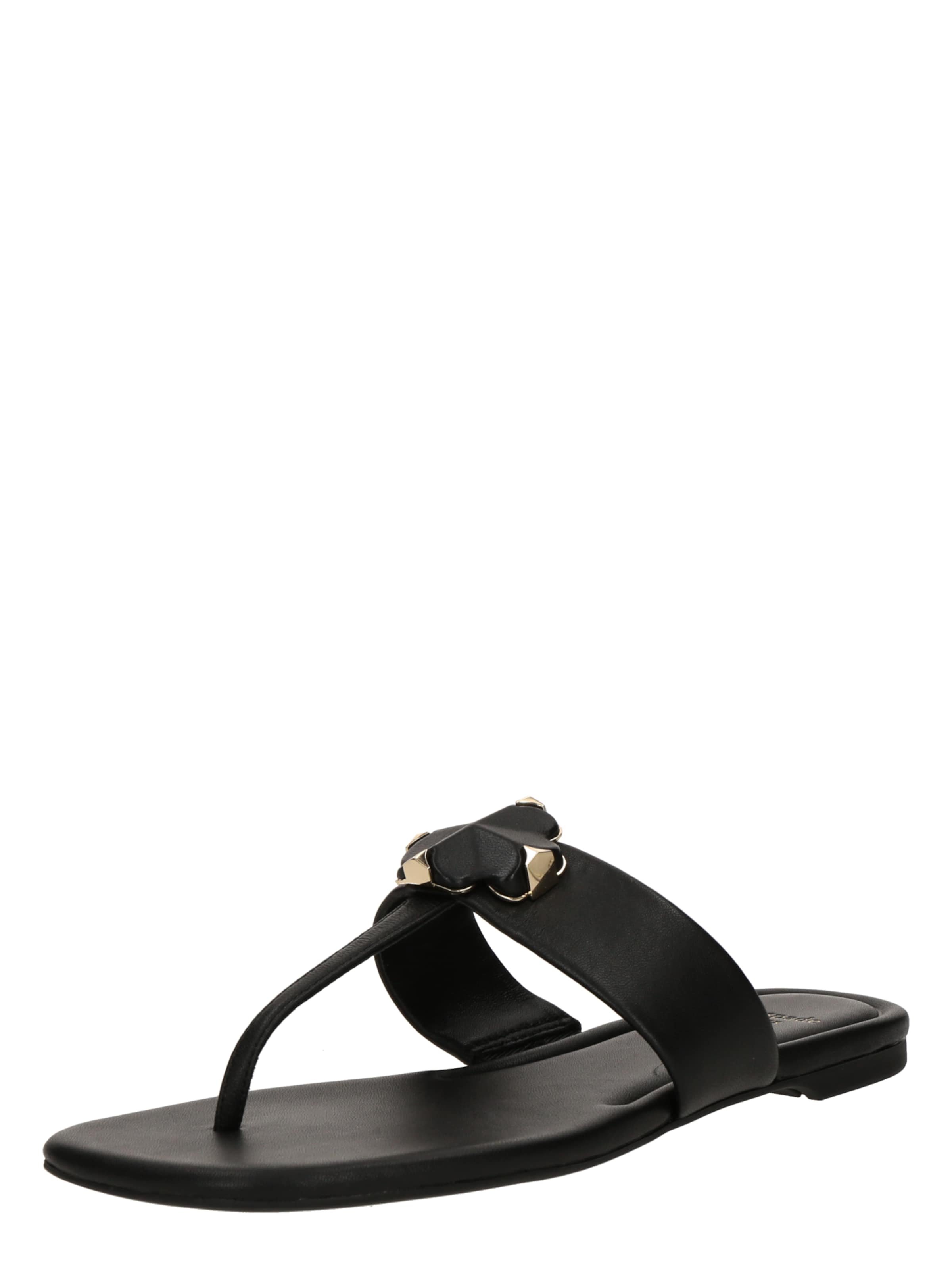 Kate Spade - Sandalias de dedo 'Spade Flower Thong Sandals' en negro: frente