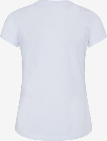Oklahoma Jeans T-Shirt ' mit geblümtem 93-Print ' in Weiß