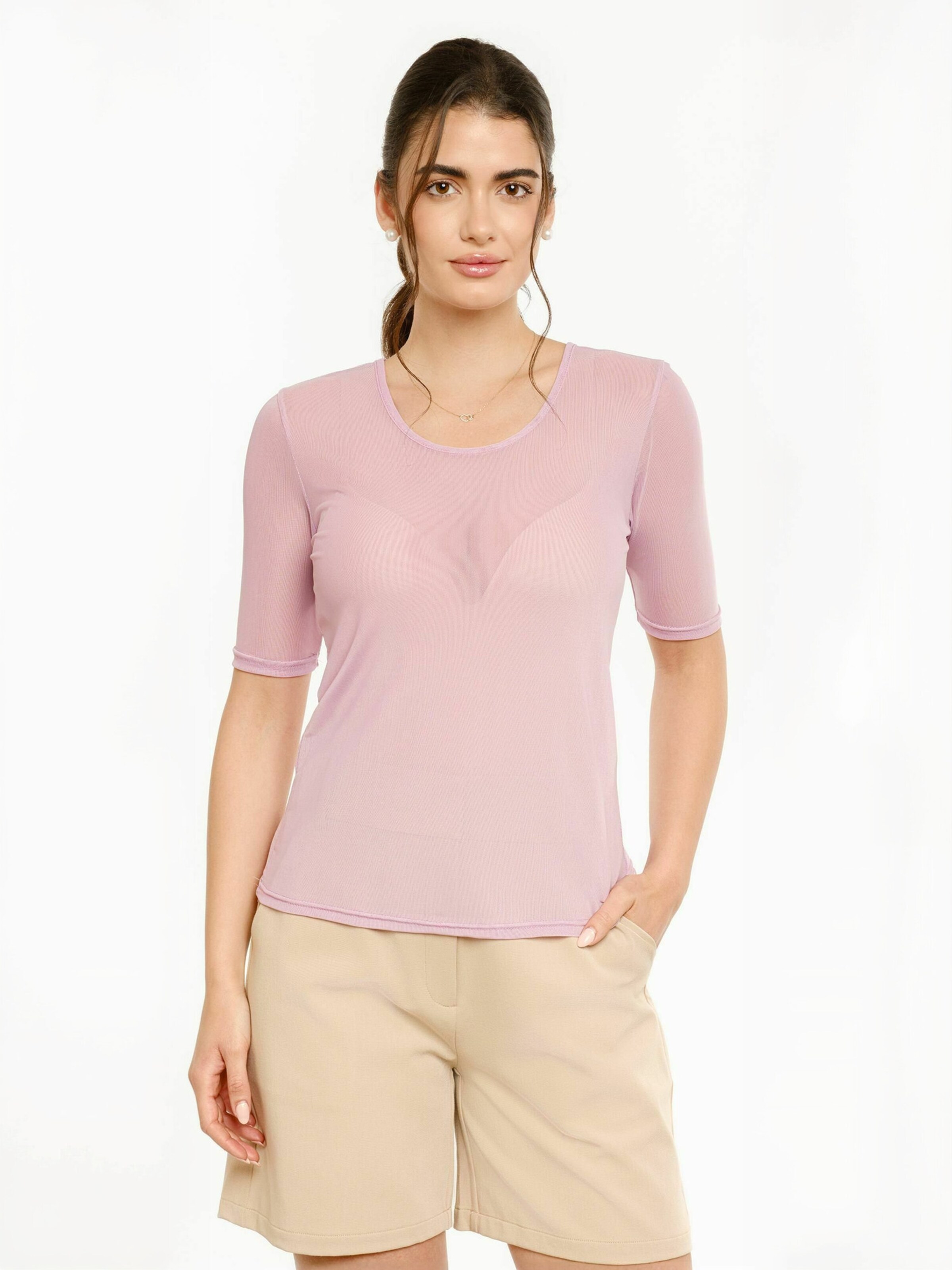 Top ' MESH ' di Liberte Essentiel in lilla: frontale