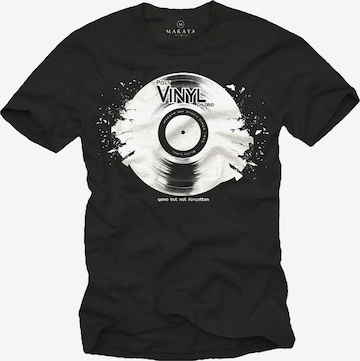 MAKAYA Shirt 'Vinyl' in Black: front