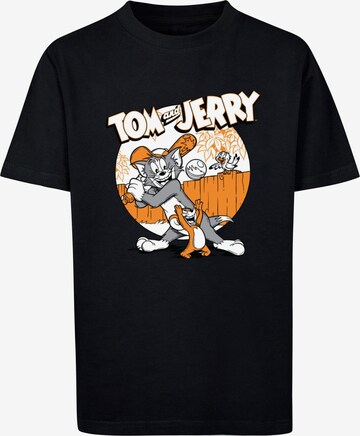 Maglietta 'Tom And Jerry - Baseball' di ABSOLUTE CULT in nero: frontale
