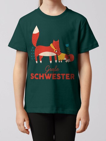 watabout.kids Shirt 'Fuchs Große Schwester' in Green: front