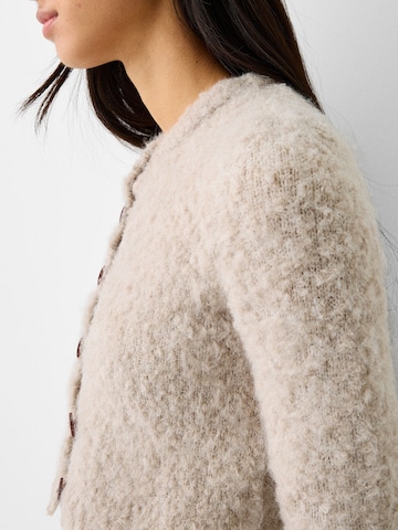 Bershka Knit Cardigan in Beige