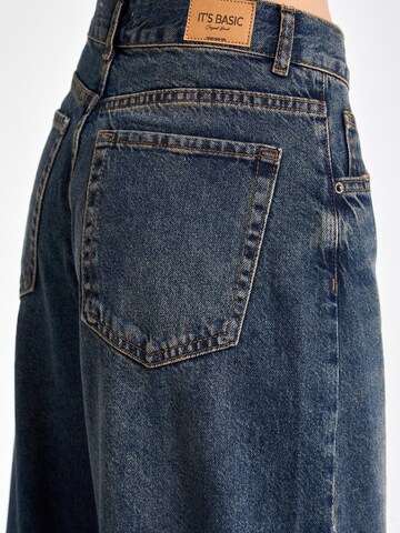 IT'S BASIC Wide leg Jeans 'ELENA Palazzo Mid Rise' in Blauw