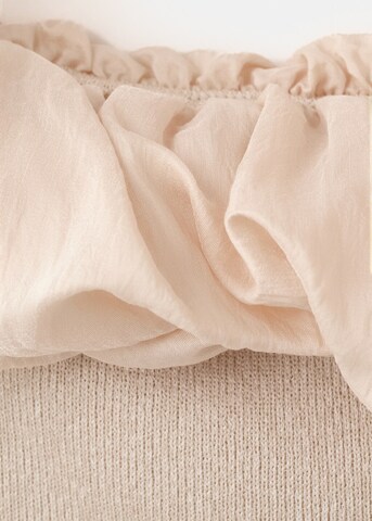 MANGO Knitted Top 'Niebla' in Beige