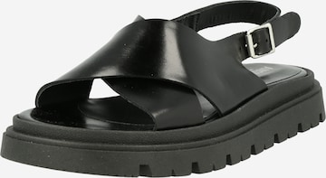 ANGULUS Strap Sandals in Black: front