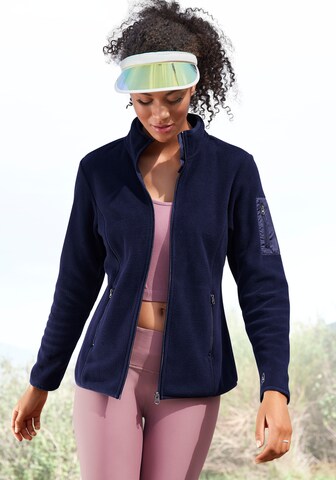 LASCANA Fleece jas in Blauw: voorkant