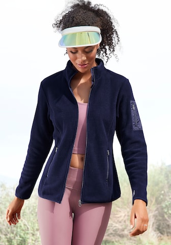 LASCANA Fleece Jacket in Blue: front