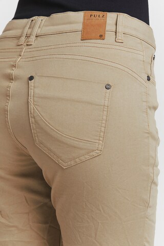 PULZ Jeans Skinny Pants 'ROSITA' in Brown