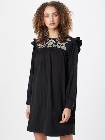 People Tree - Vestidos camiseiros 'Nilima' em preto: frente