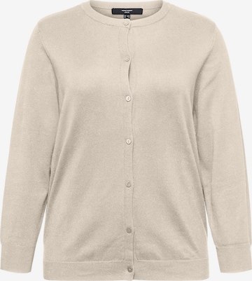 Vero Moda Curve Strickjacke 'VMCSilje' in Weiß: Vorderseite