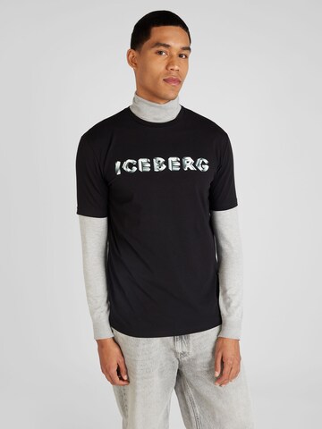 ICEBERG - Camiseta en negro: frente