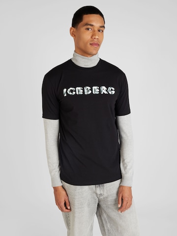 ICEBERG قميص بلون أسود: الأمام