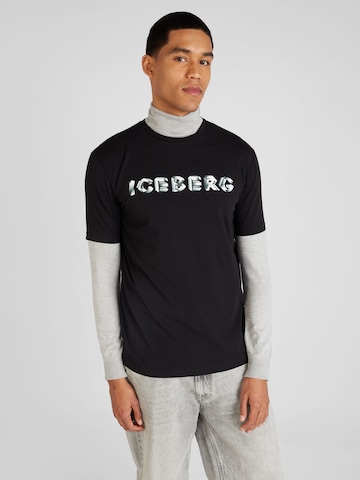 ICEBERG - Camisa em preto: frente