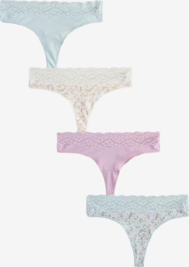Next Tanga gaćice veličine XS u svijetlobež / pastelno plava / maslinasta / prljavo roza, Pregled proizvoda