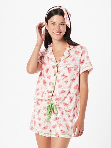 PJ Salvage Korte pyjama in Roze: voorkant