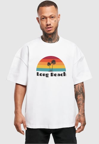 Merchcode Shirt 'Long Beach' in Wit: voorkant