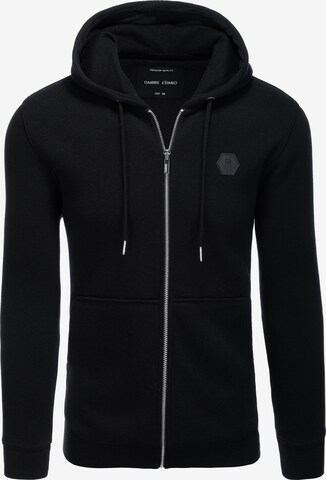 Ombre Zip-Up Hoodie 'OM-SSZP-0148' in Black: front