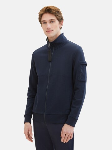 TOM TAILOR Sweat jacket in Blue: front