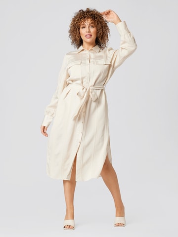 Guido Maria Kretschmer Curvy Shirt Dress 'Manuela' in Beige