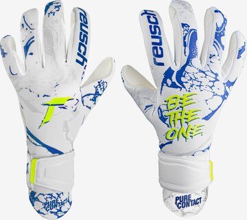 REUSCH Athletic Gloves 'Pure Contact Silver' in White