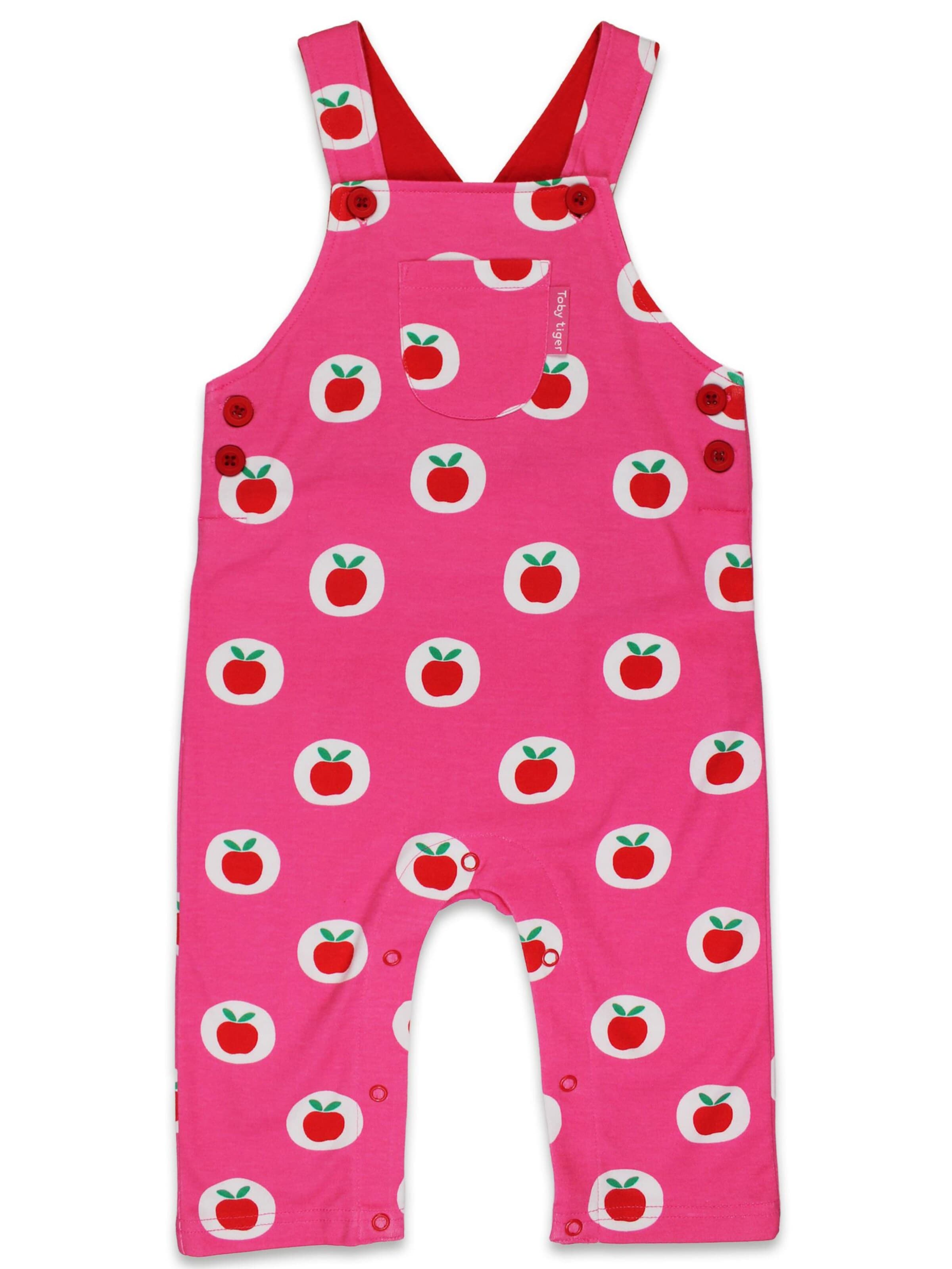 Toby Tiger Regular Overalls 'Apfel' in Pink: front