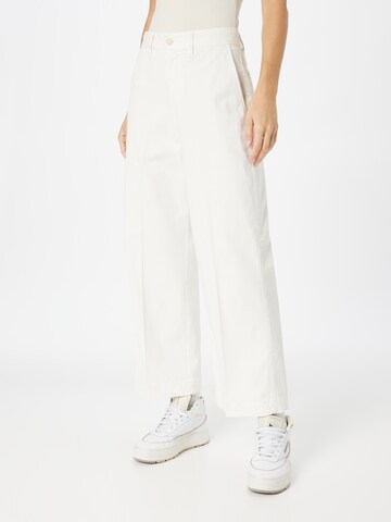 Polo Ralph Lauren Wide leg Pleated Pants in White: front