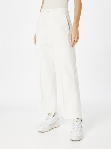 Polo Ralph Lauren Wide leg Παντελόνι με τσάκιση σε λευκό: μπροστά