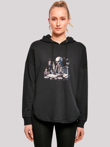 Sweat-shirt 'Skelett Liebesbrief Valentinstag' F4NT4STIC en noir : devant